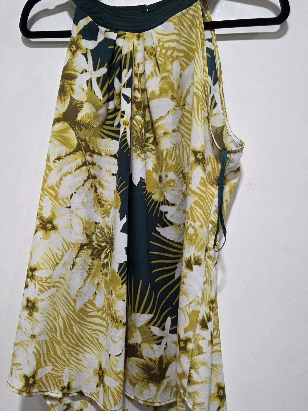 Women’s Floral Halter in Olive Green and White